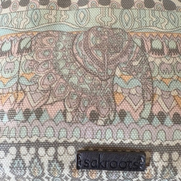 Sakroots Boho Crossbody Bag Synthetic-Coated Tapestry Canvas Elephant Print - Picture 2 of 8